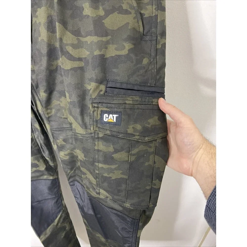 Cat Caterpillar Men Night Camo Utility Work Cargo‎ Pants Men 44X34 Tapered